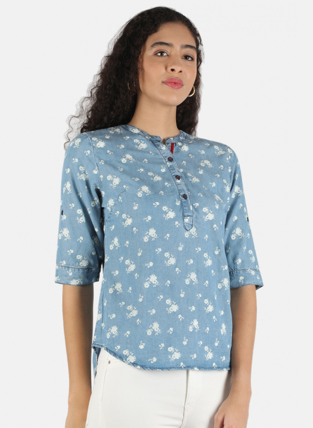 Women Blue Printed Top