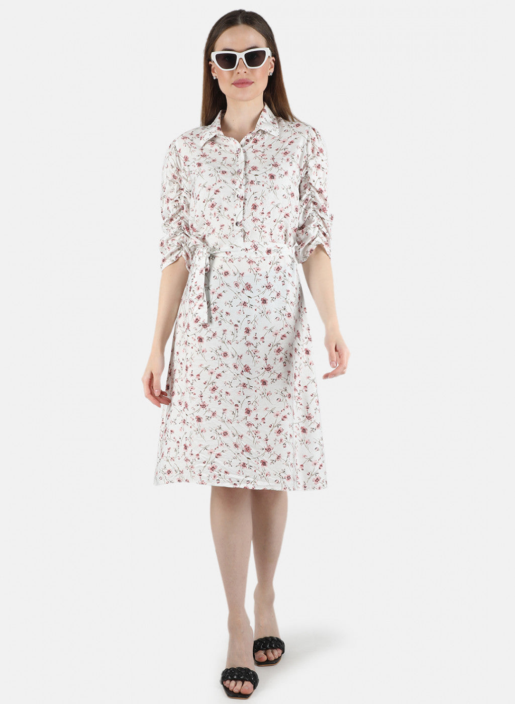 Women White Printed Dress