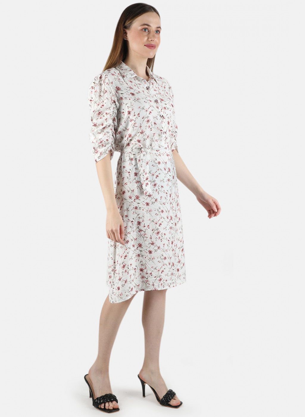 Women White Printed Dress