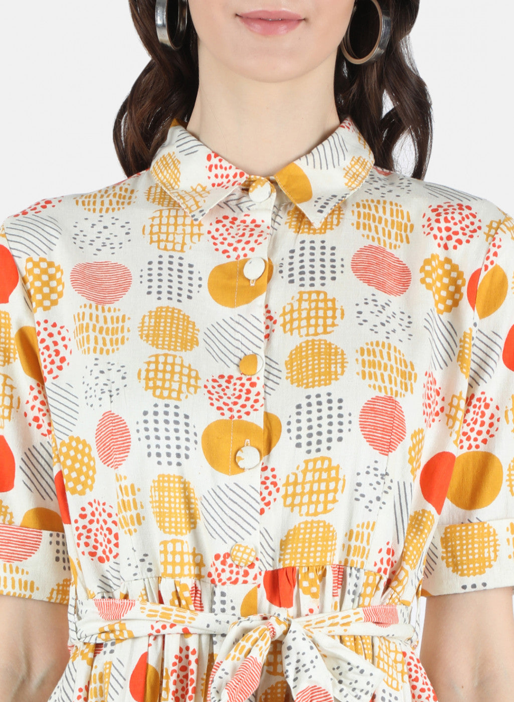 Women Mustard Printed Dress
