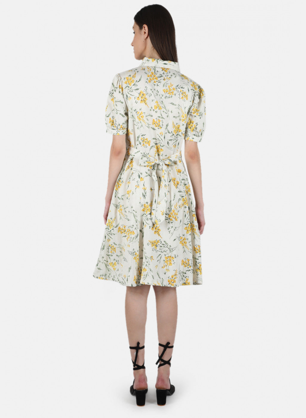 Women Yellow Printed Dress