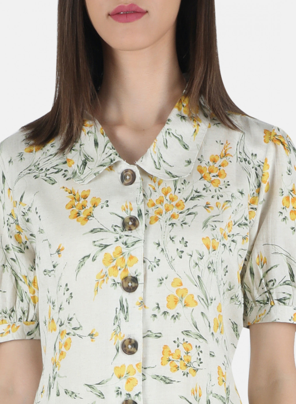 Women Yellow Printed Dress