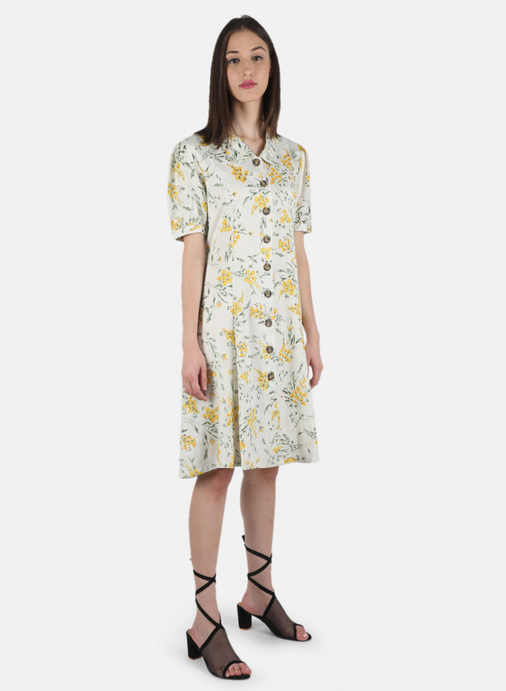 Women Yellow Printed Dress