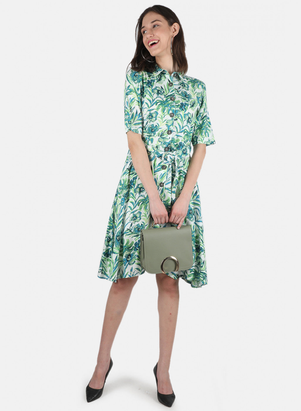 Women Green Printed Dress