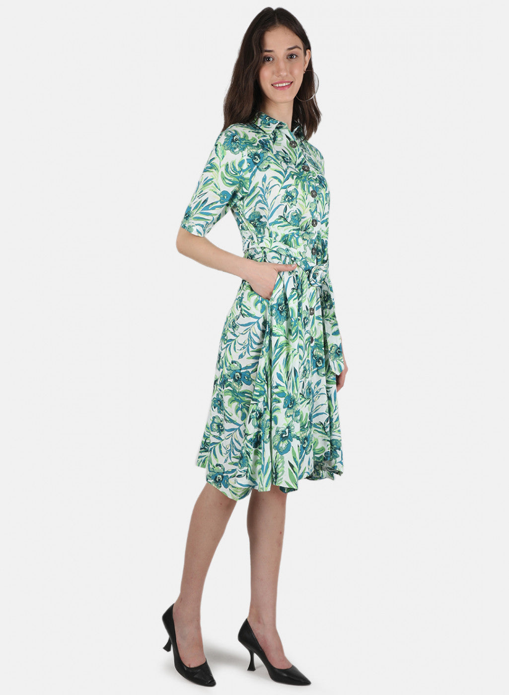 Women Green Printed Dress