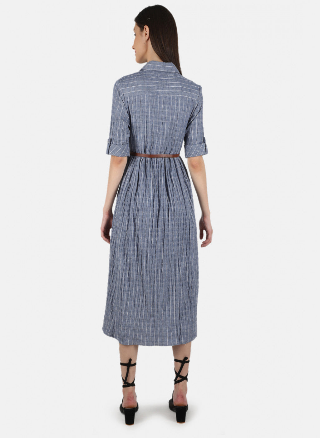 Women Blue Check Dress