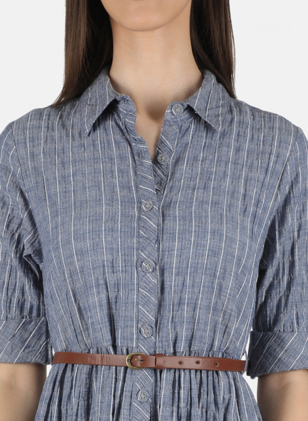Women Blue Check Dress