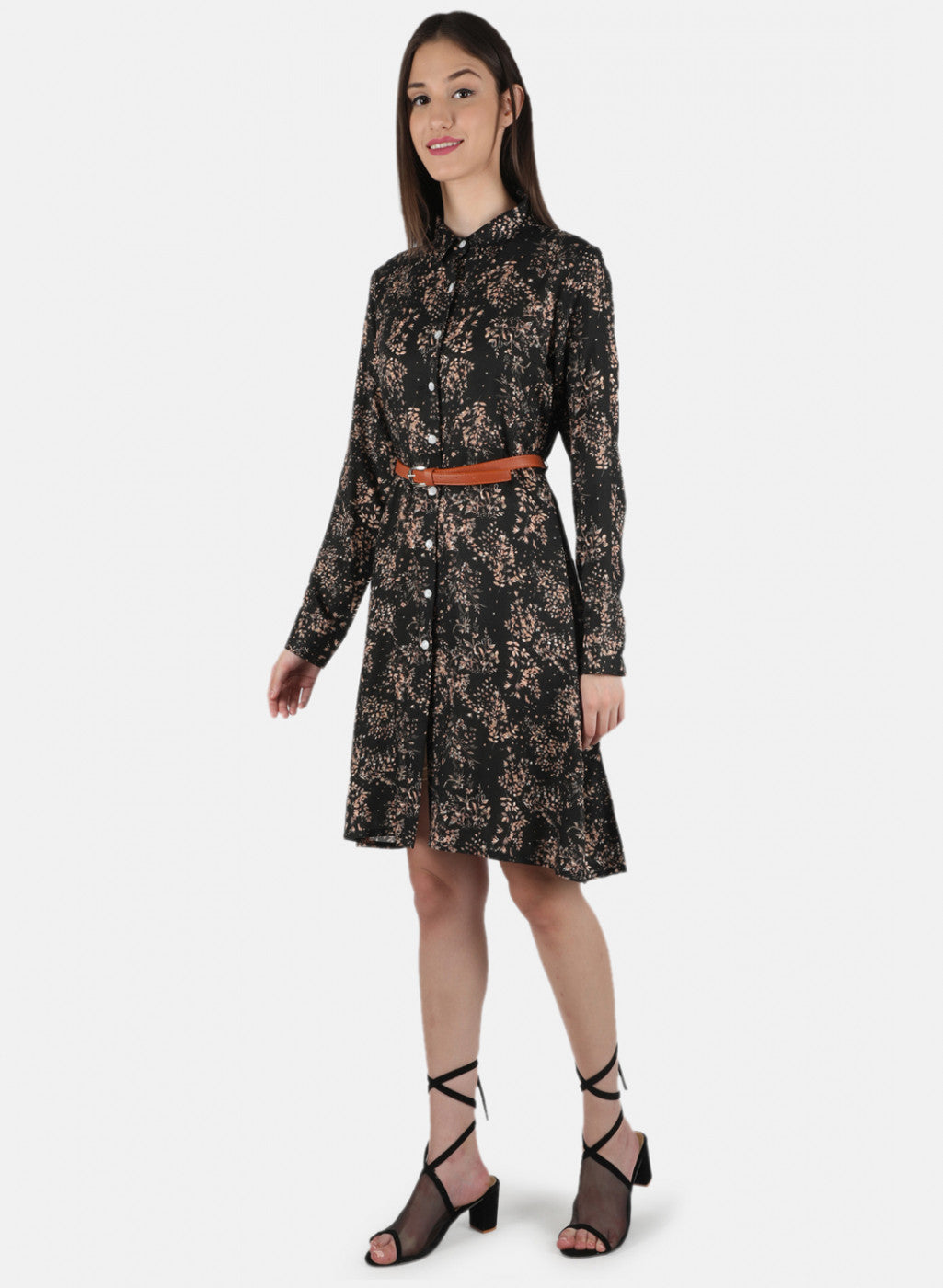 Women Black Printed Tunic