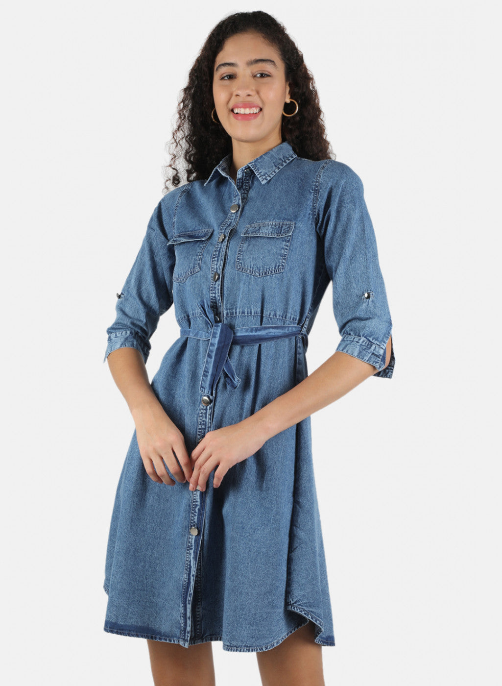 Women Blue Plain Tunic