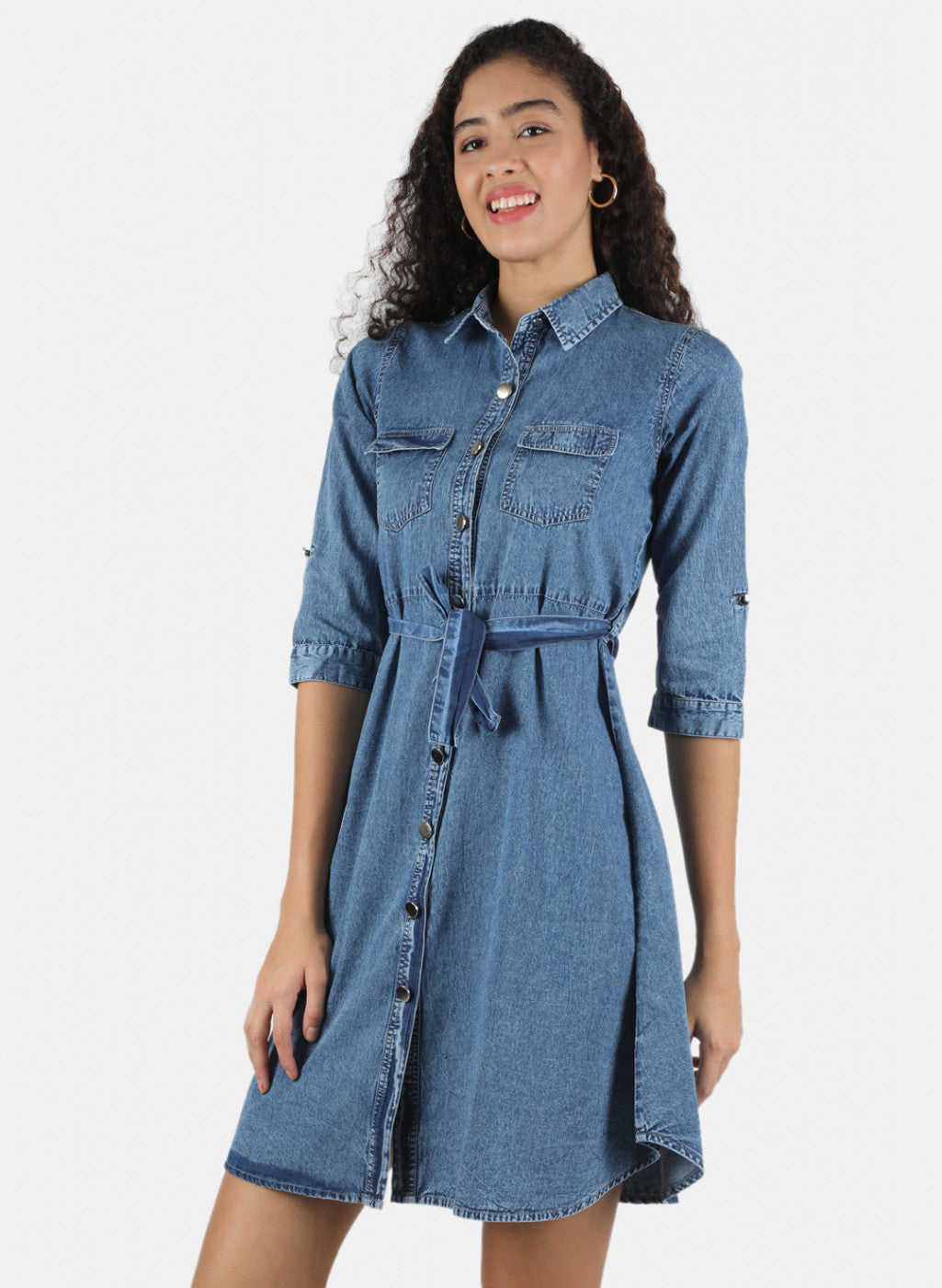 Women Blue Plain Tunic