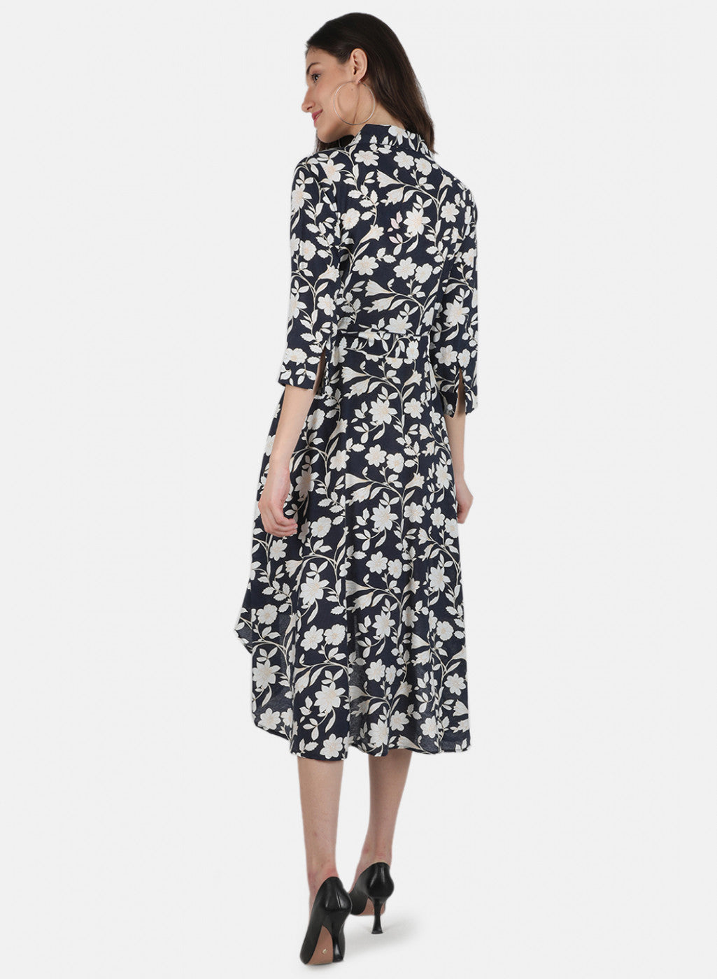 Women Navy Blue Printed Dress