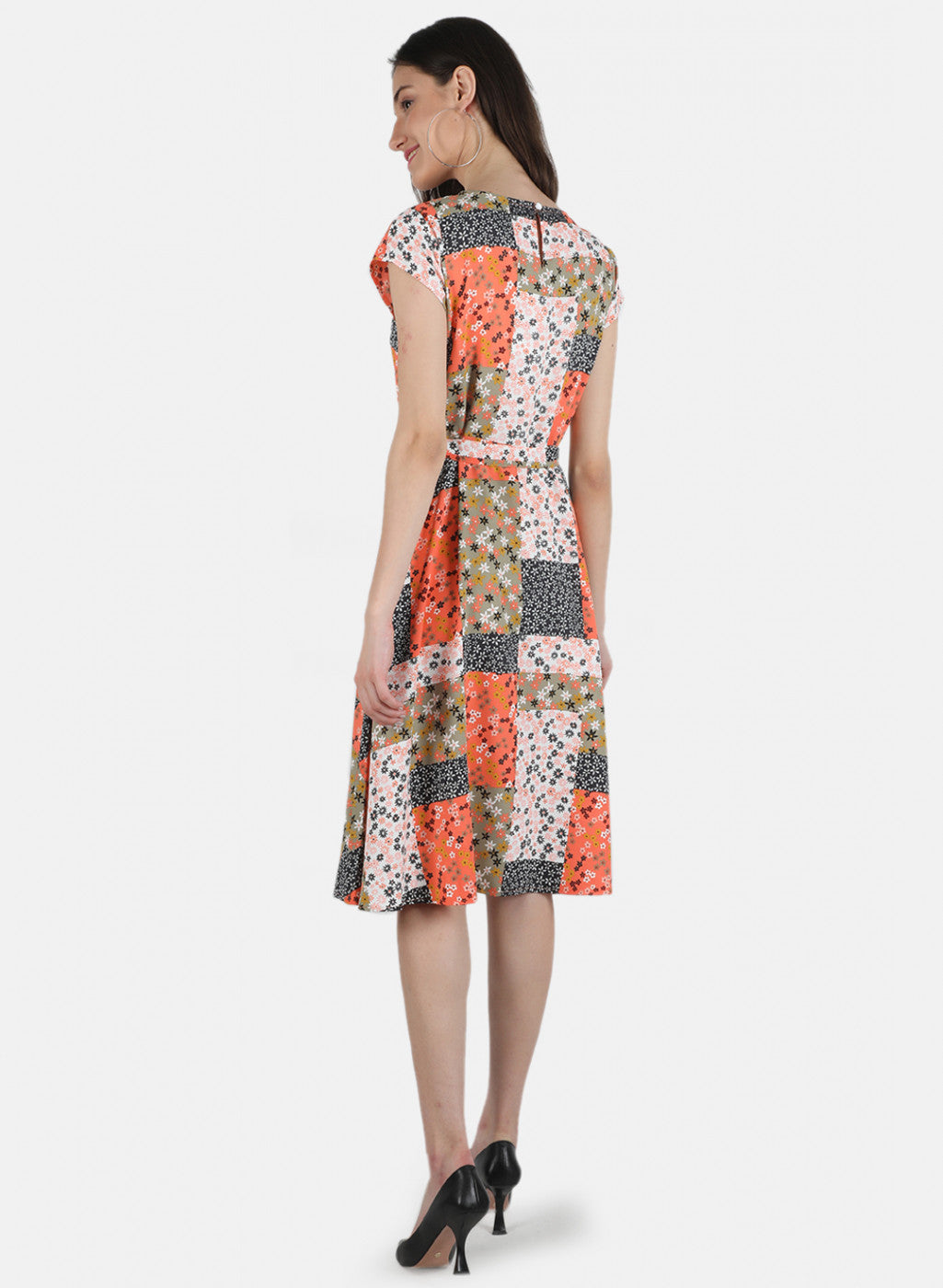 Women Orange Printed Dress