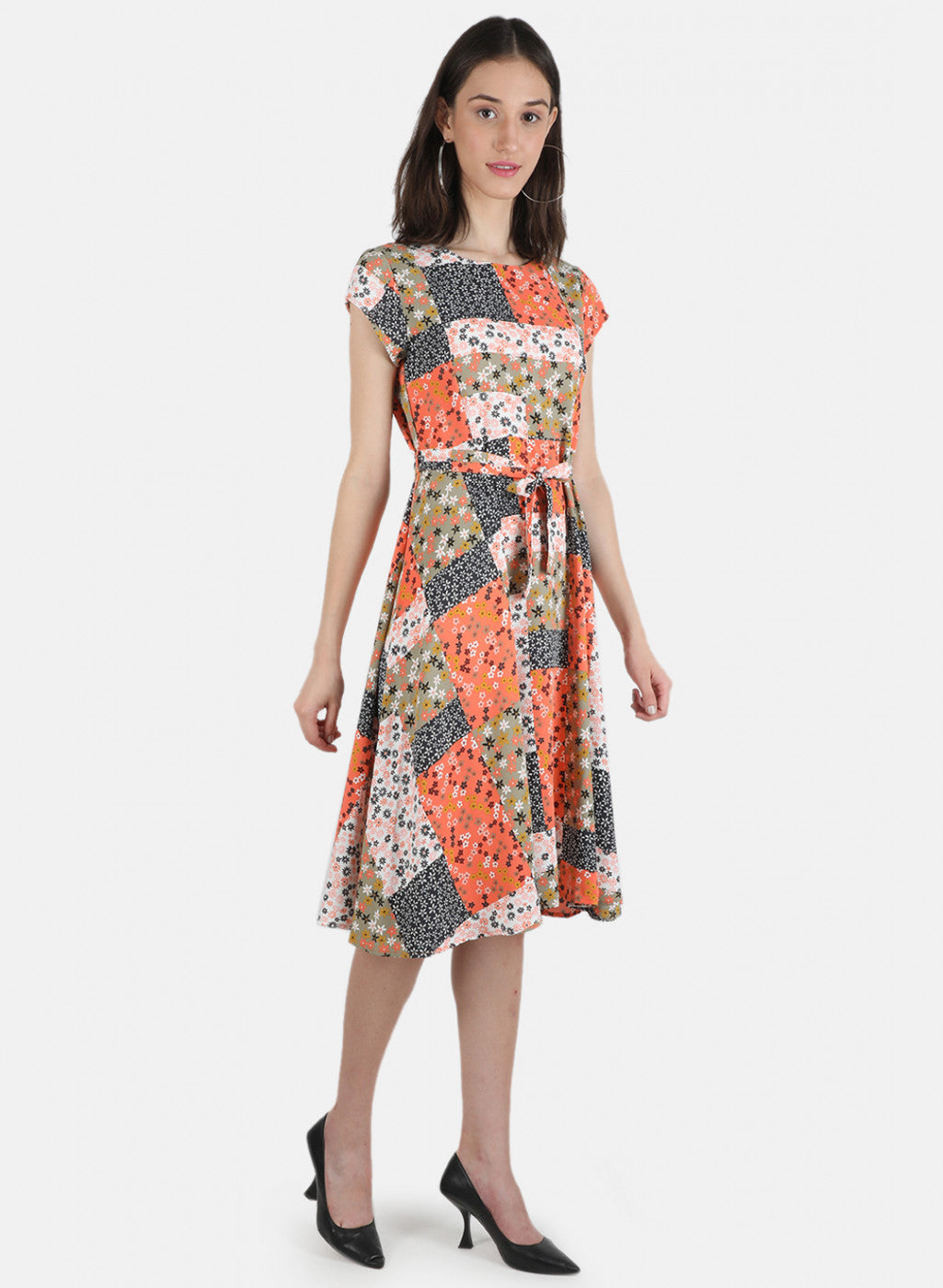 Women Orange Printed Dress