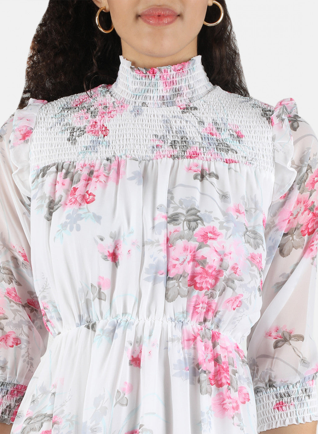 Women White Printed Dress