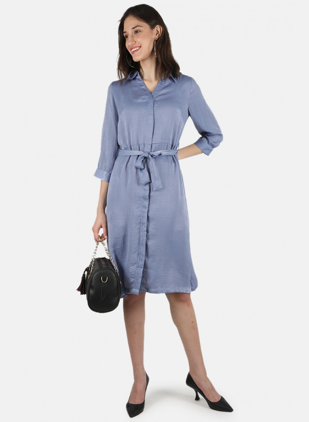 Women Grey Solid Dress