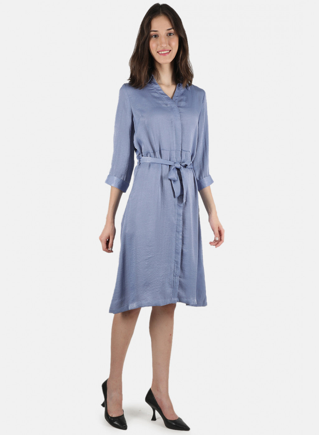 Women Grey Solid Dress