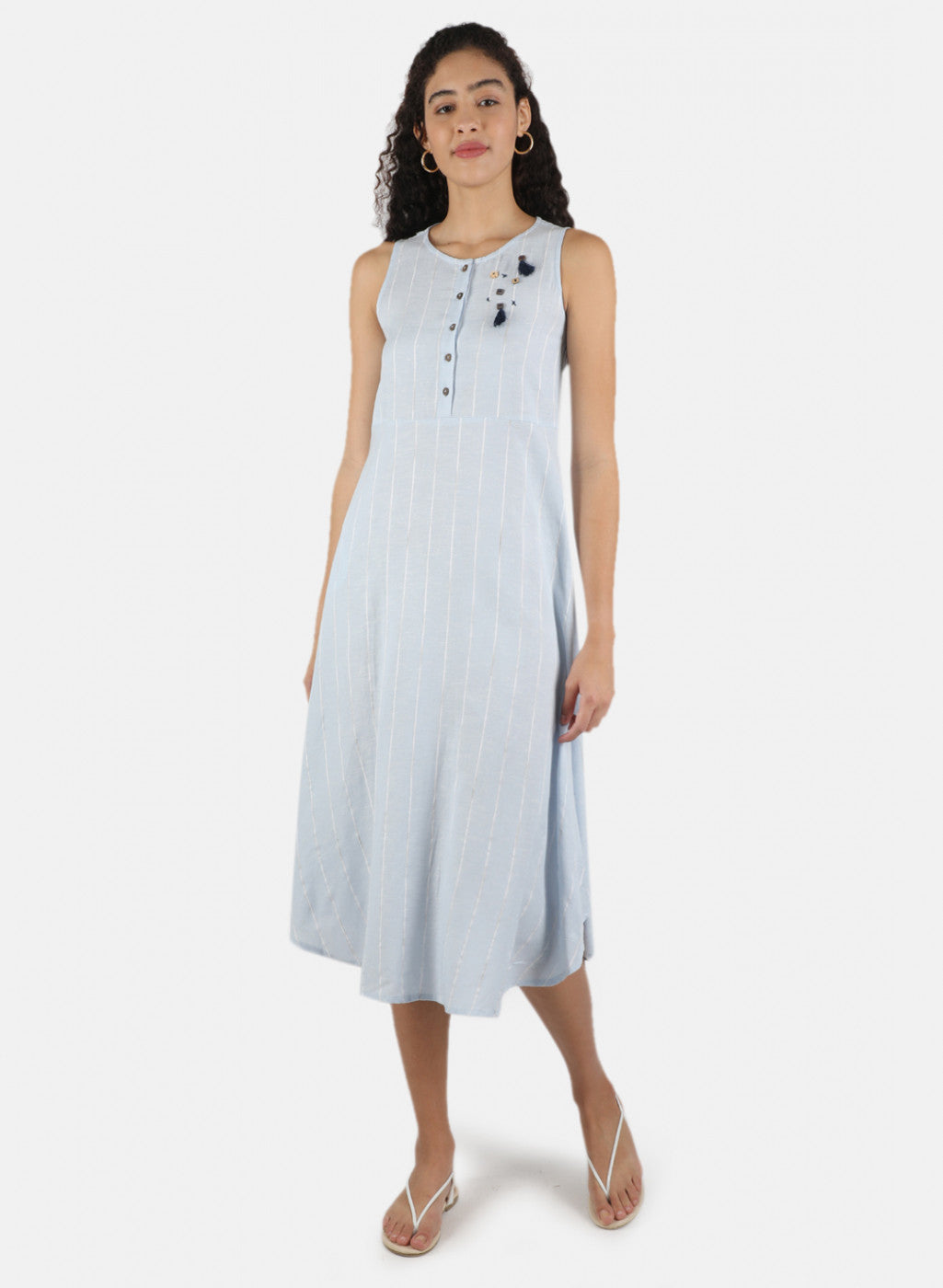 Women Sky Blue Plain Shrug Set