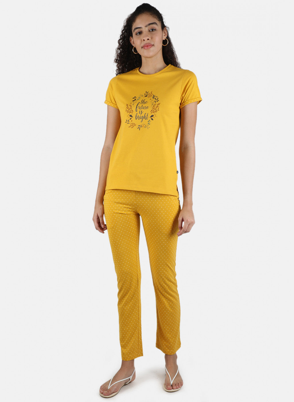 Women Mustard Printed Lower Set