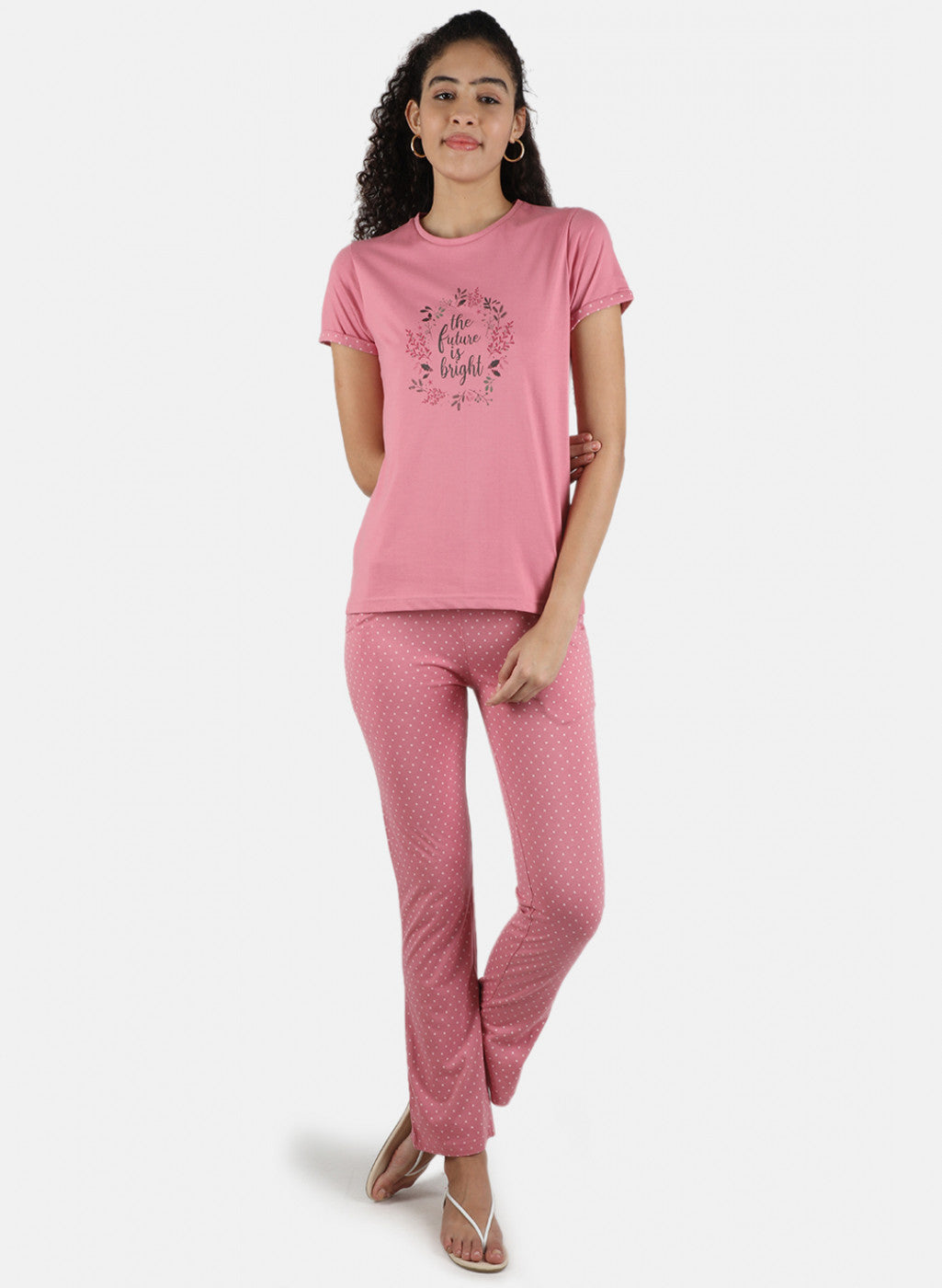Women Pink Printed Lower Set