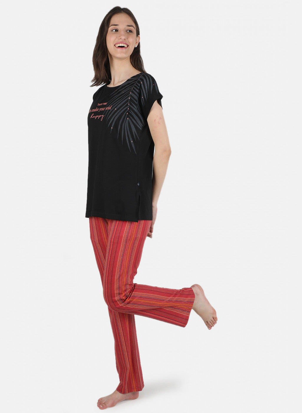Women Black Printed Lower Set
