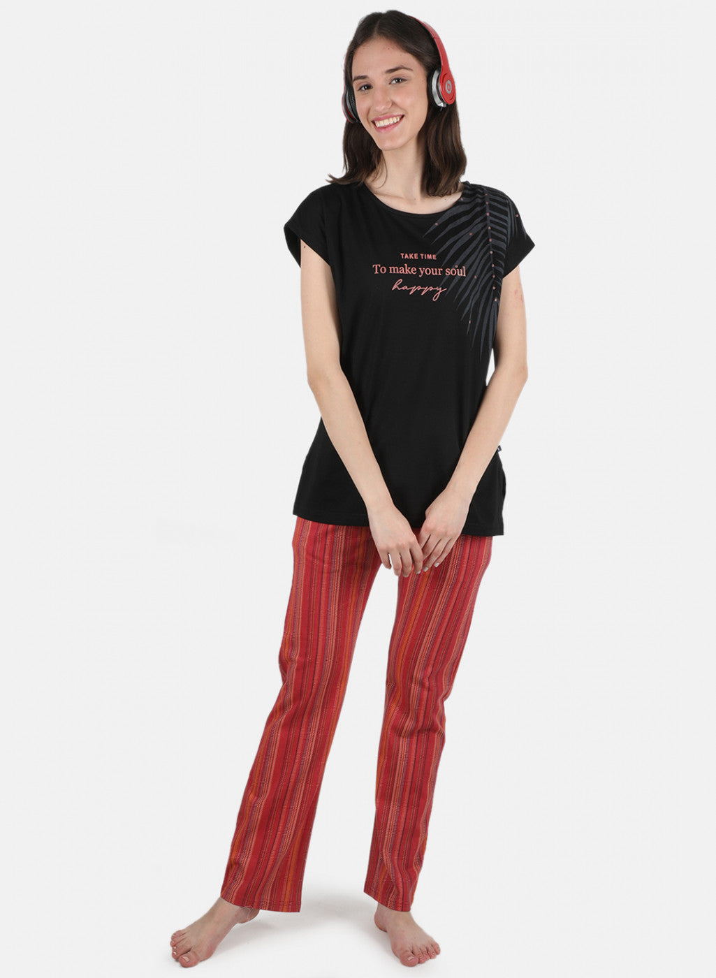 Women Black Printed Lower Set