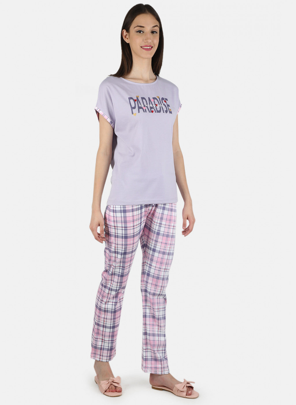 Women Purple Printed Lower Set