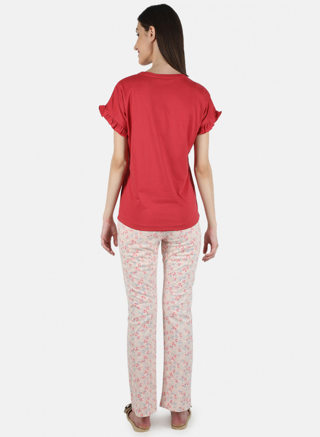 Women Peach Printed Lower Set