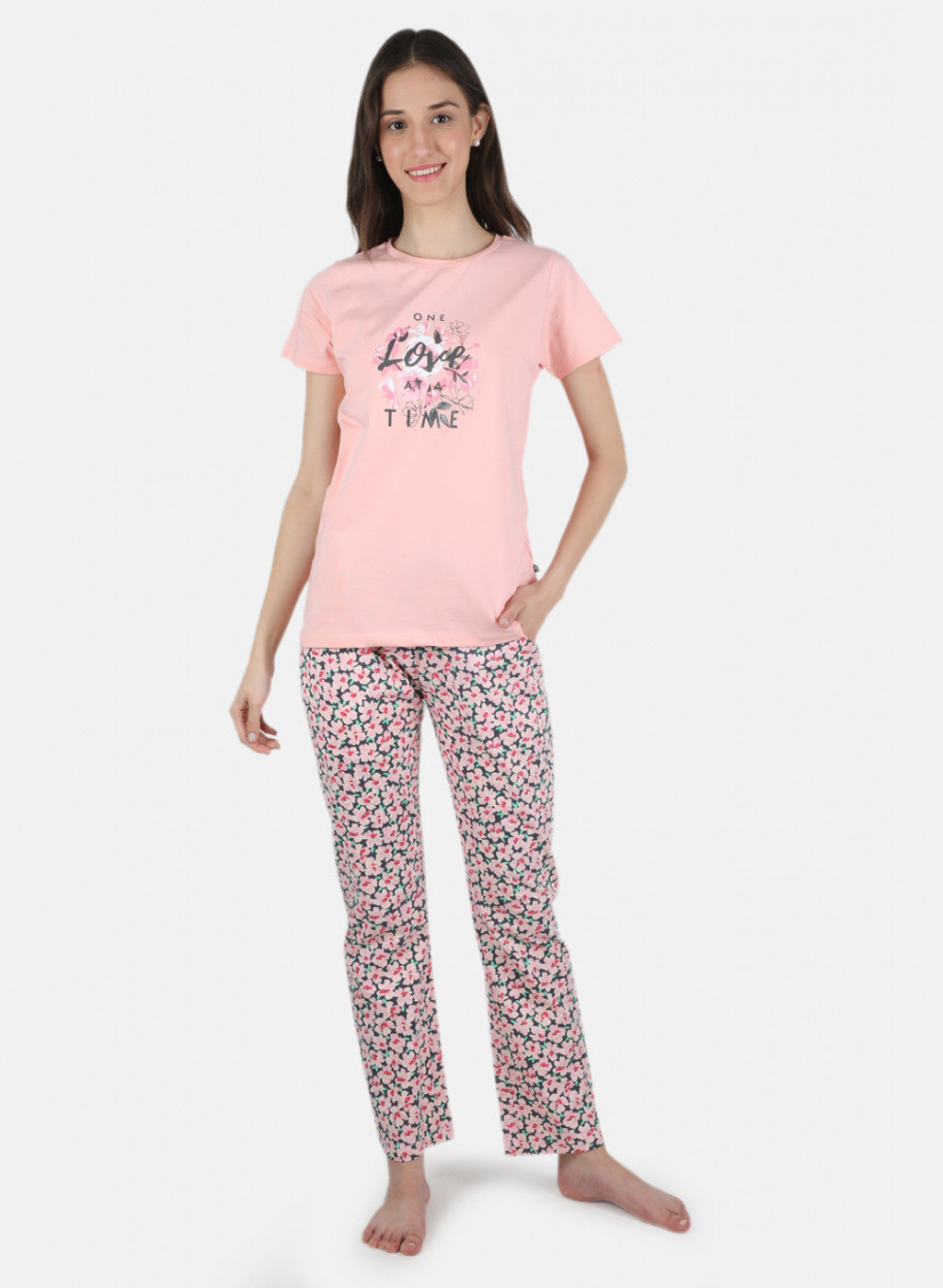 Women Pink Printed Lower Set