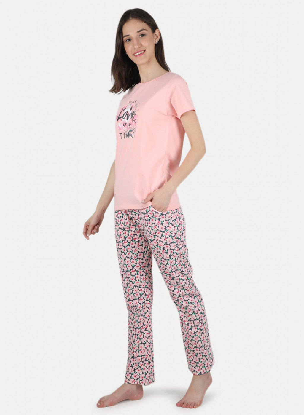 Women Pink Printed Lower Set