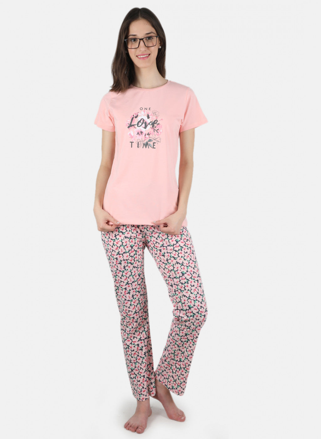 Women Pink Printed Lower Set