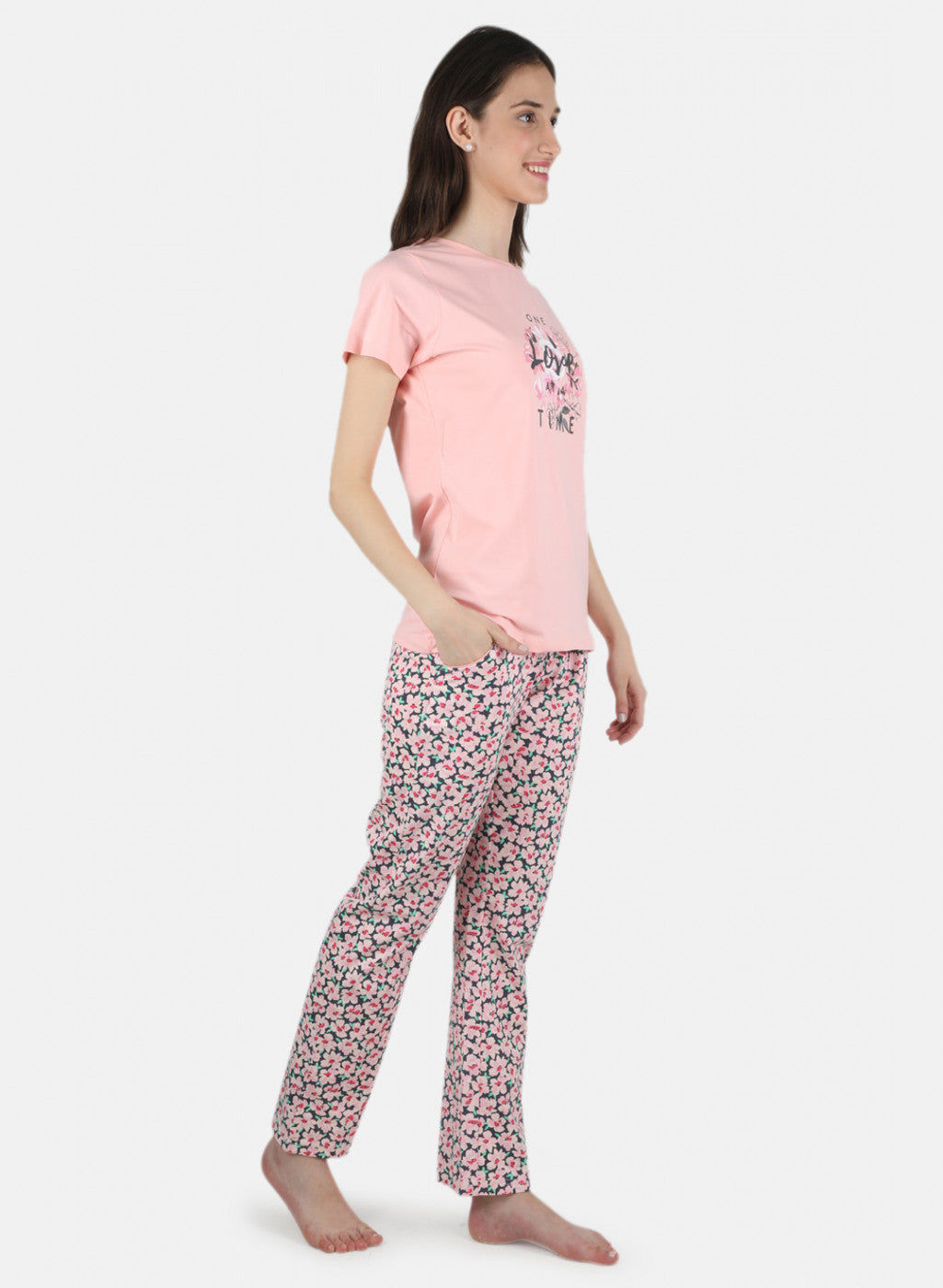 Women Pink Printed Lower Set