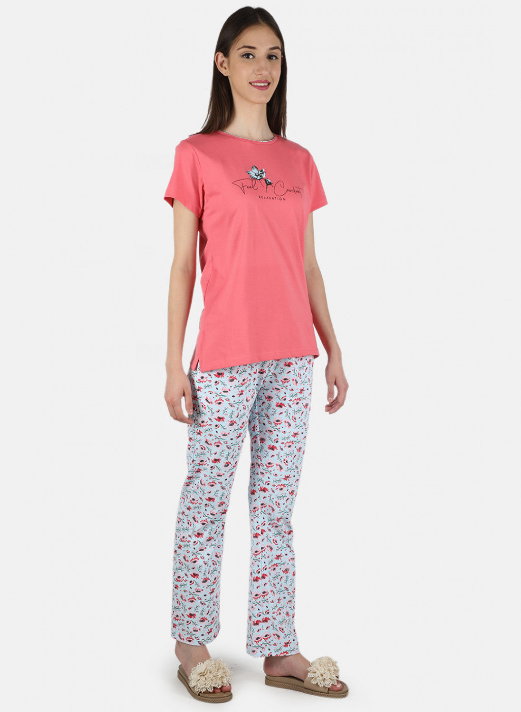 Women Pink Printed Lower Set