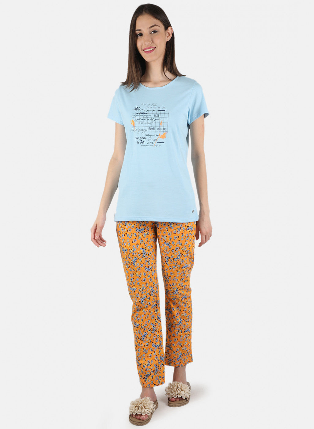 Women Blue Printed Lower Set
