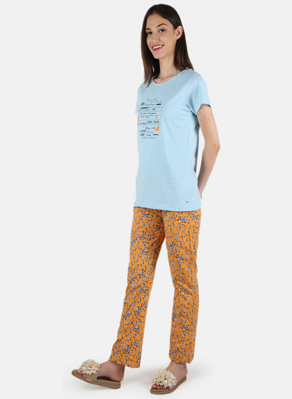 Women Blue Printed Lower Set