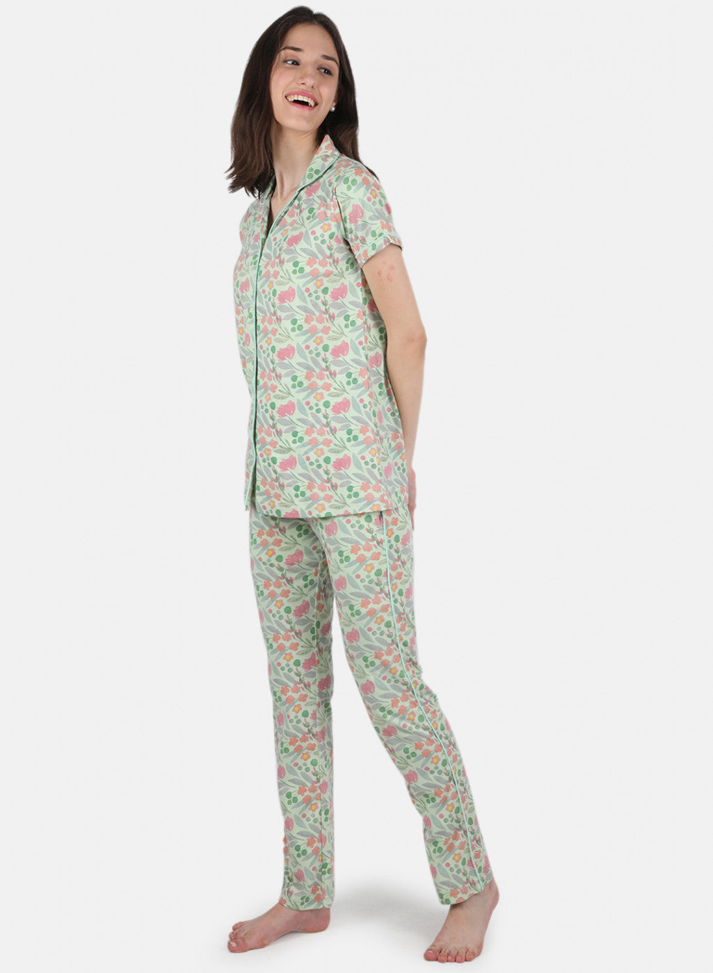 Women Green Printed Lower Set