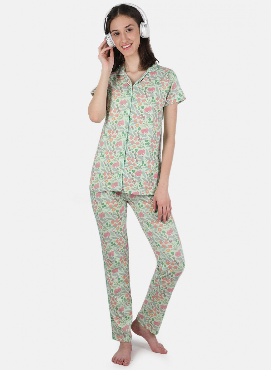 Women Green Printed Lower Set