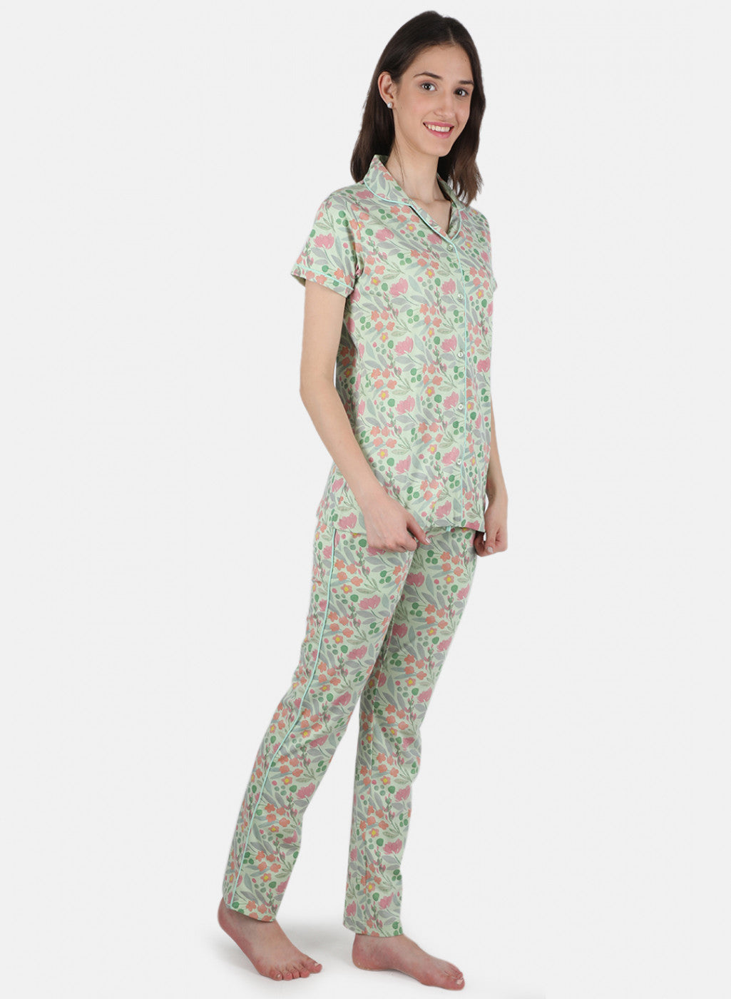 Women Green Printed Lower Set