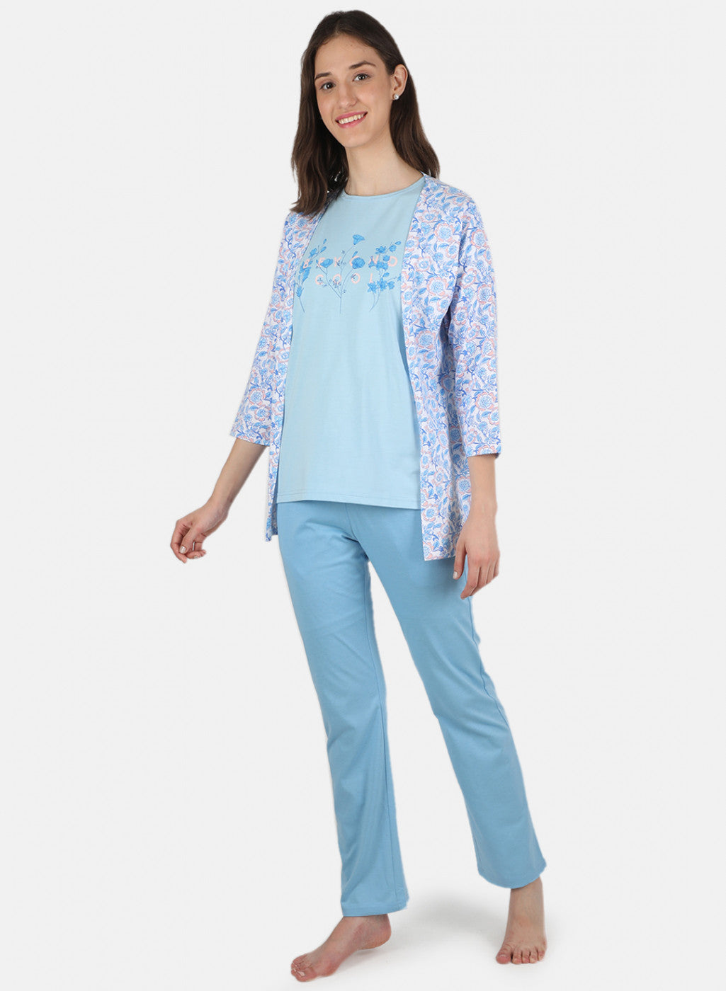 Women Blue Printed Combo 3Pc Set