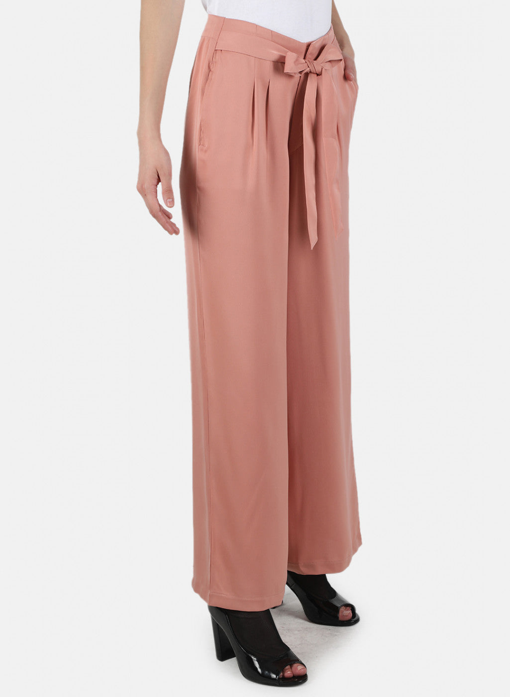 Women Peach Solid Culotte