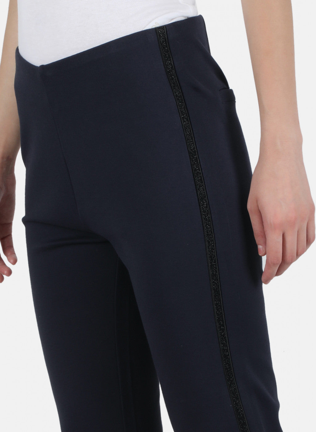 Women Navy Blue Plain Jegging