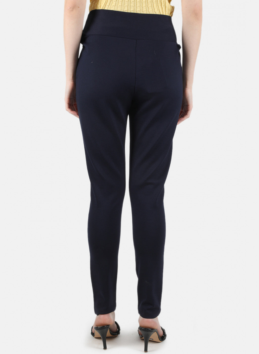 Women Navy Blue Plain Jegging