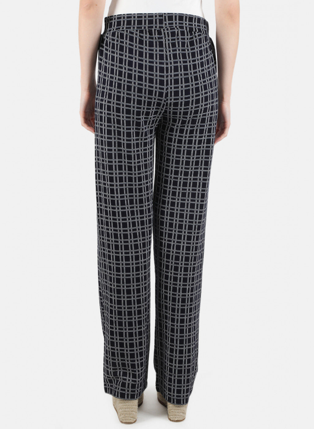 Women Navy Blue Jaquard Jegging