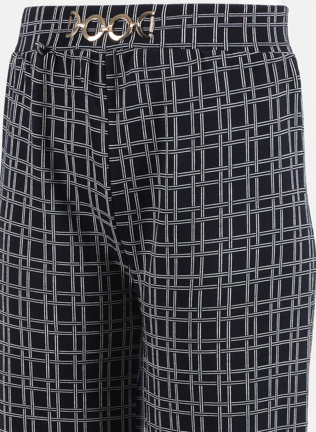 Women Navy Blue Jaquard Jegging