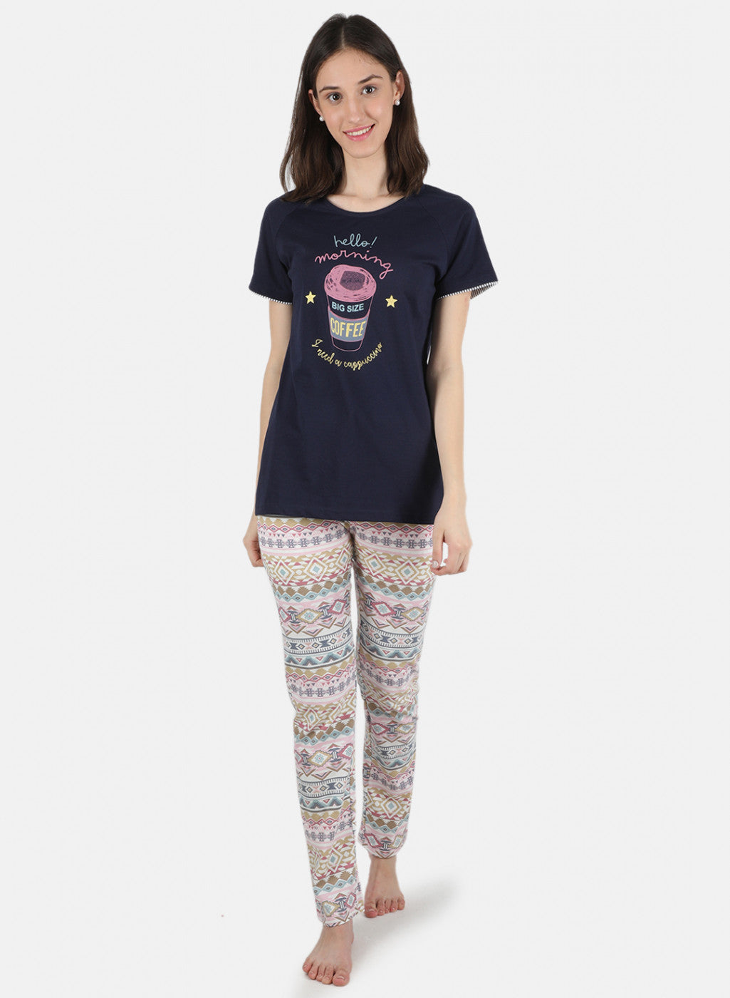 Women Navy Blue Printed Lower Set