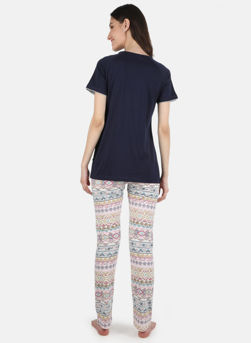 Women Navy Blue Printed Lower Set