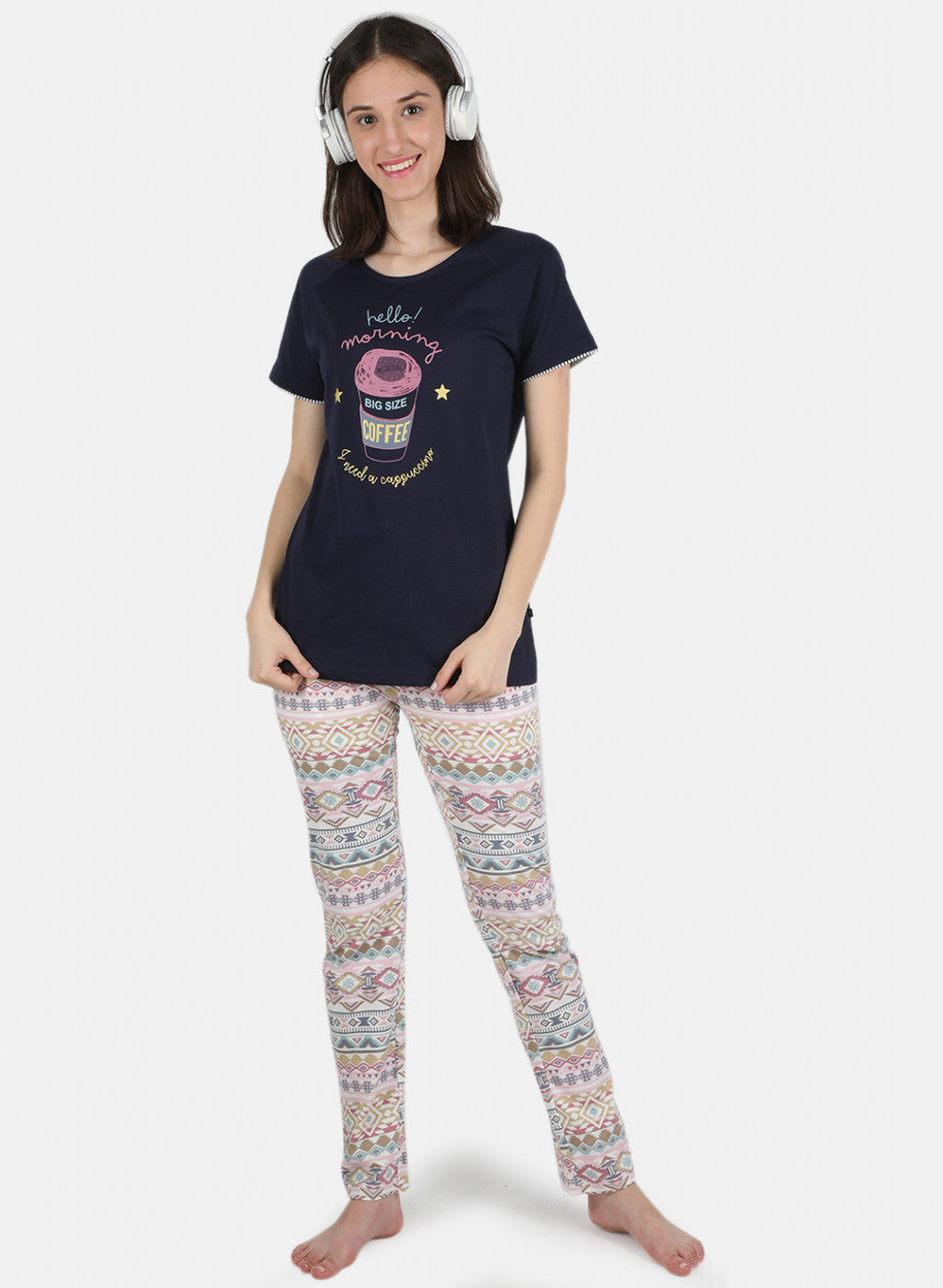 Women Navy Blue Printed Lower Set