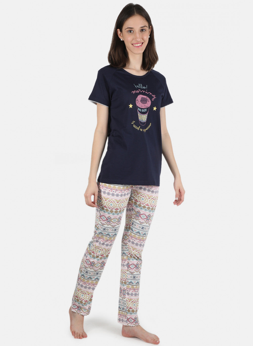 Women Navy Blue Printed Lower Set