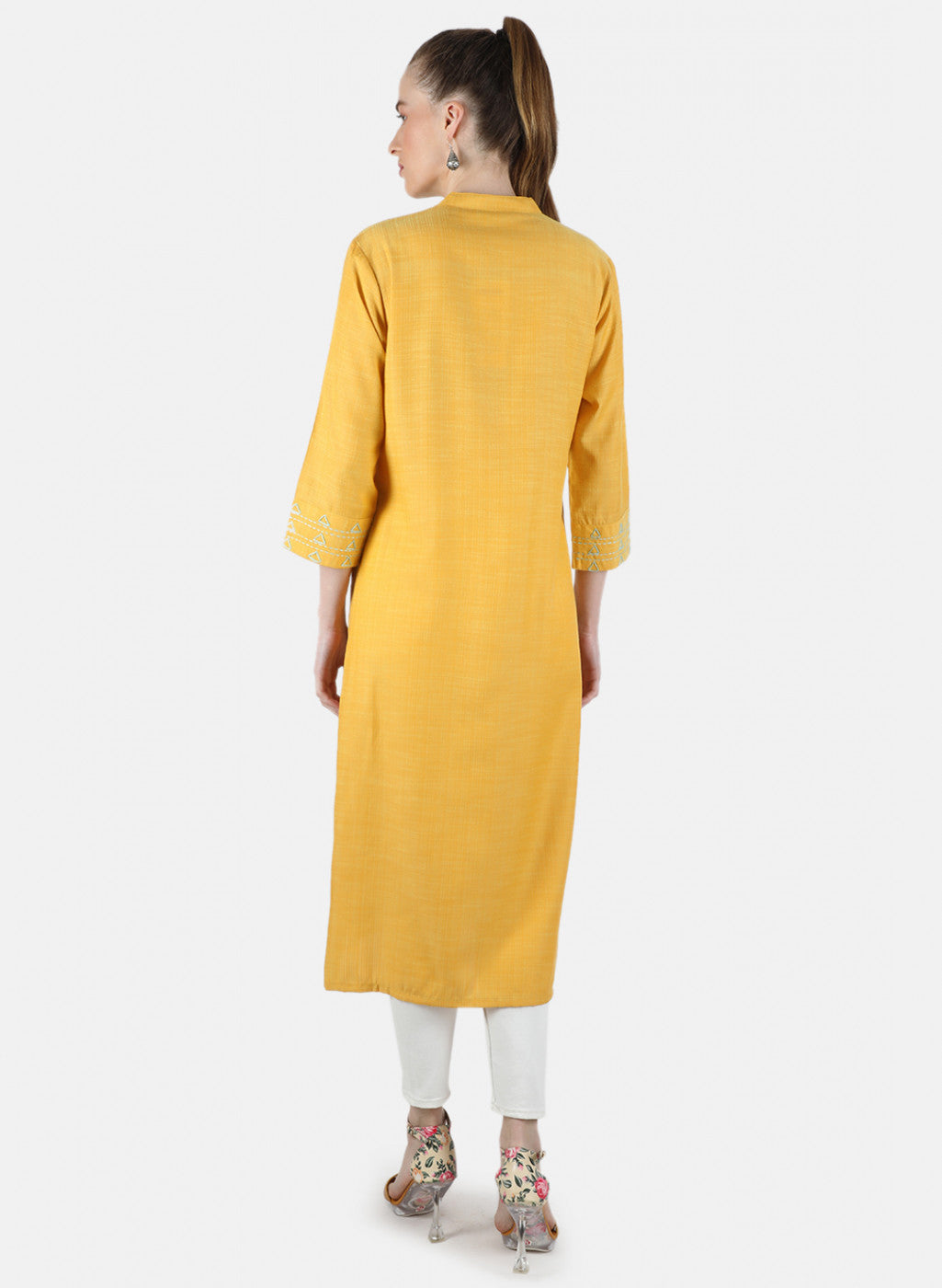 Women Yellow Plain Tunic