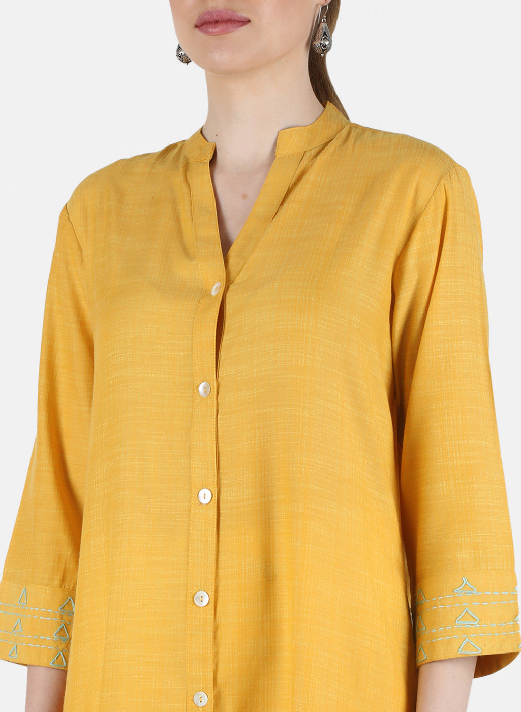 Women Yellow Plain Tunic