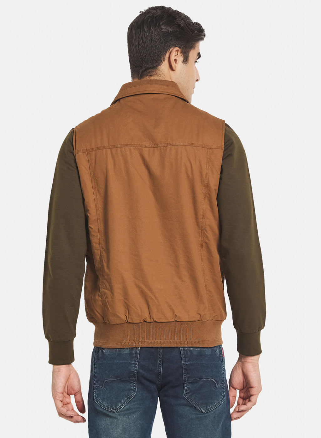 Men Brown Solid Jacket